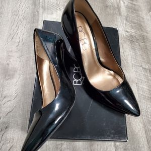 BCBG black patent heels brand new